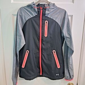 Under Armour Jacket Womens Large Black Qualifier Active Performance Rain Running